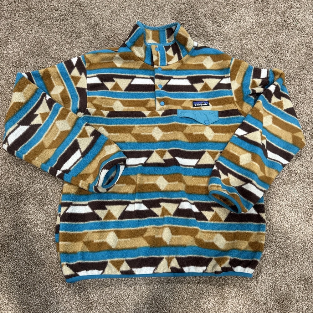 Patagonia Synchilla AZTEC Snap-T Fleece Pullover Womens L Timber Twist Southwest